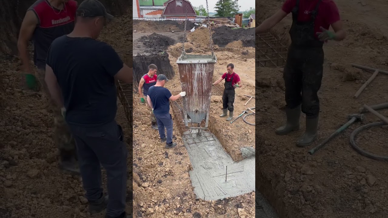 Фундамент без опалубки. Грунт суглинок