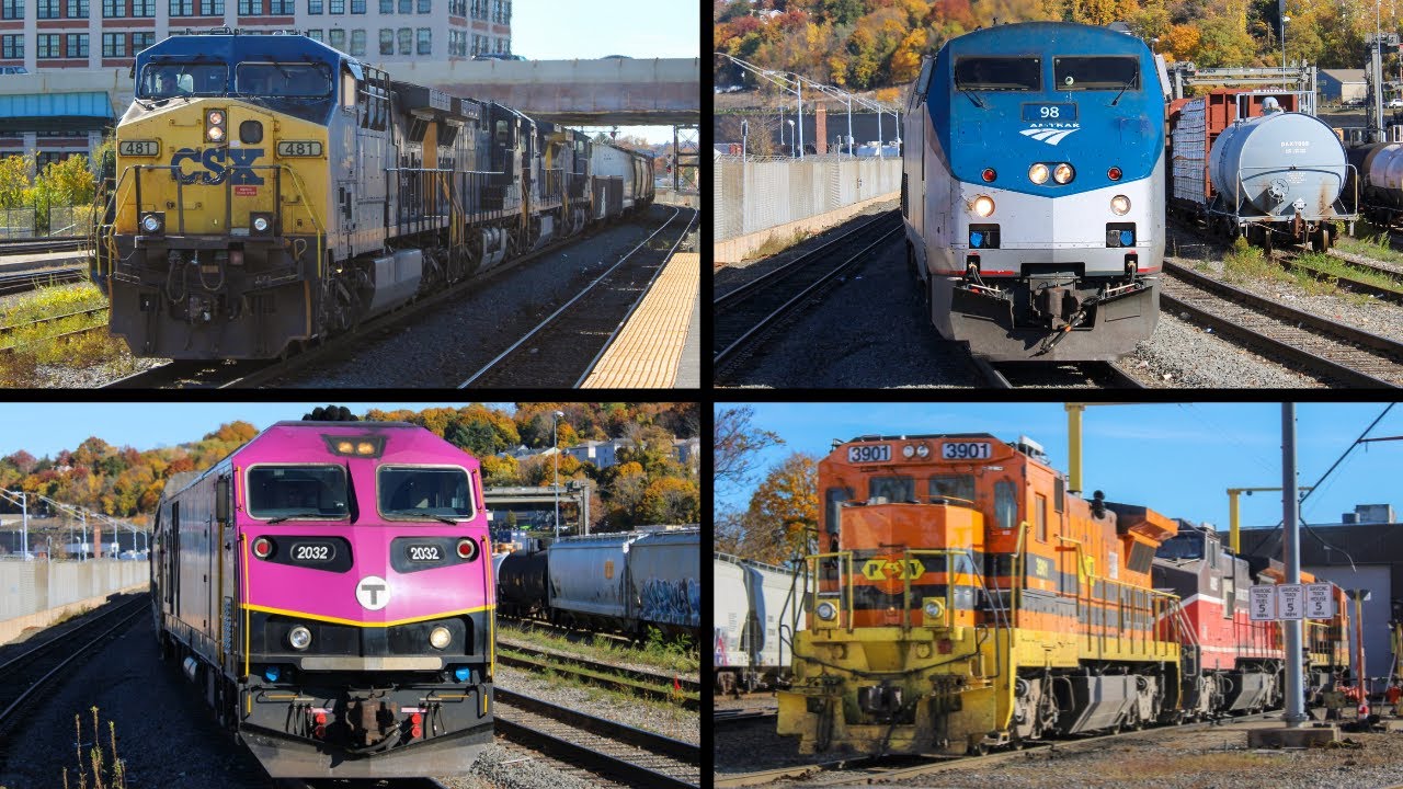 Railfanning In Worcester MBTA, Amtrak, CSX M426, Providence