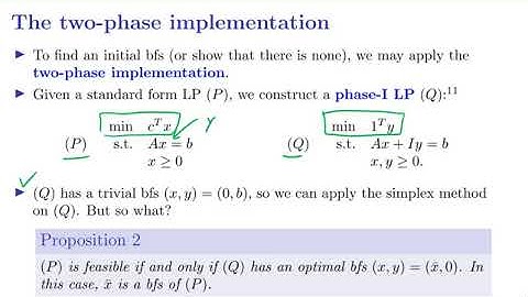 [OR2-Algorithms] lecture 2: Simplex Method #19 The two-phase implementation
