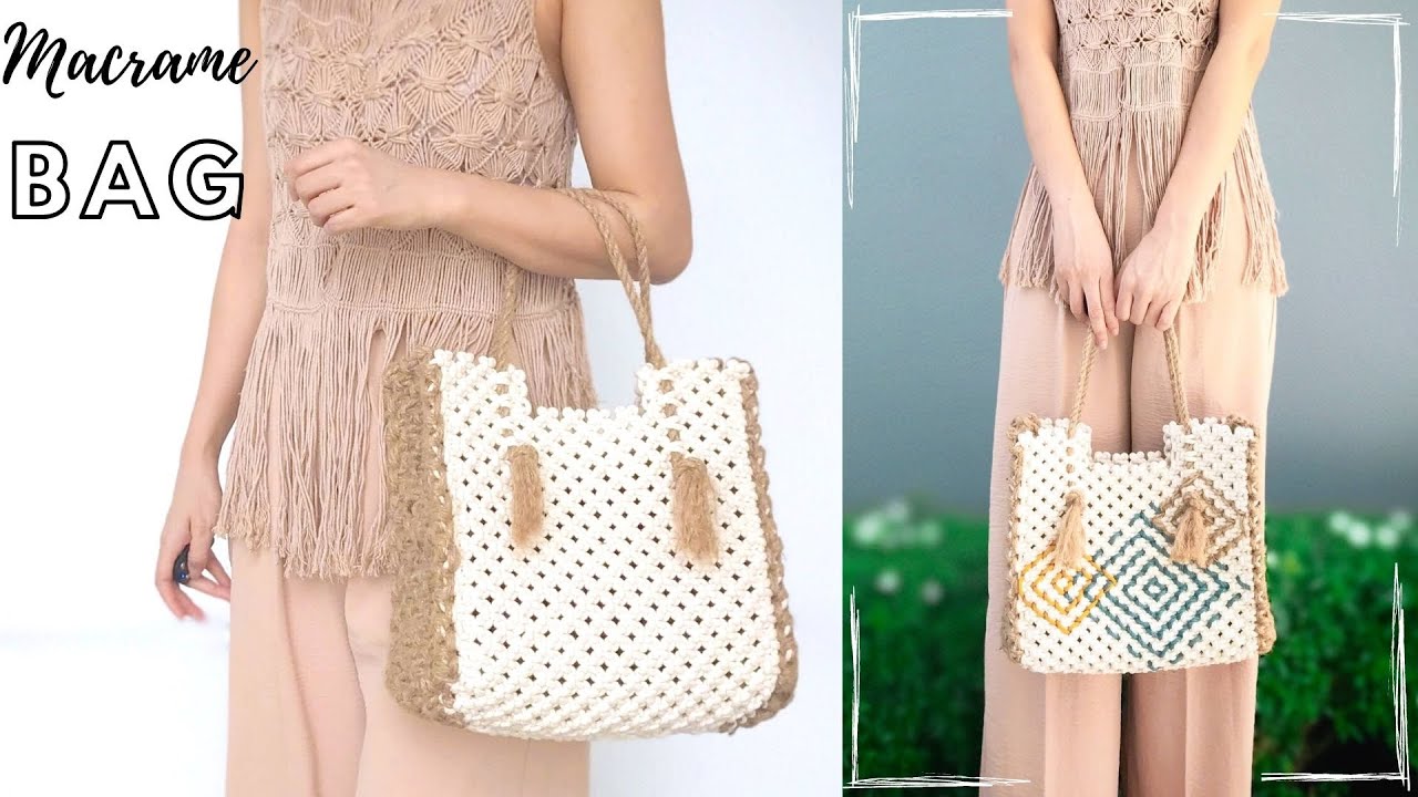 Macrame tutorial - Handbag #5 - Tote bag DIY - Easy handmade - YouTube