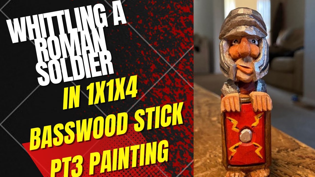 Pt3 whittling a Roman Soldier - painting your carving - YouTube