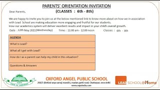Classes 6 - 8 Parent orientation session by lead school screenshot 2