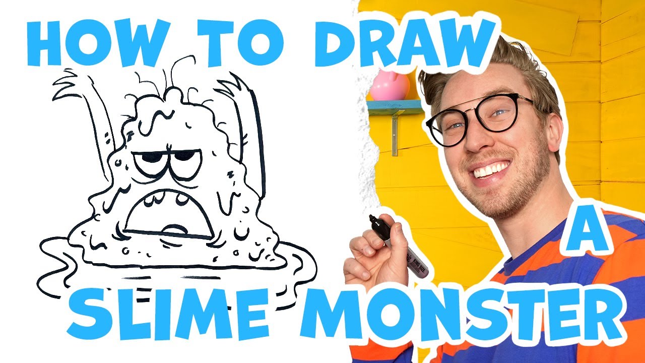 How to Draw a Slime Monster | Drawing Lessons For Kids | Step by Step ...