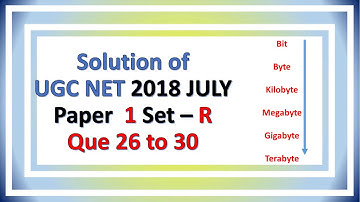 CBSE/UGC NET 8 July 2018 Paper 1 | que 26 to 30 | Answer Keys | Solutions | Explanations