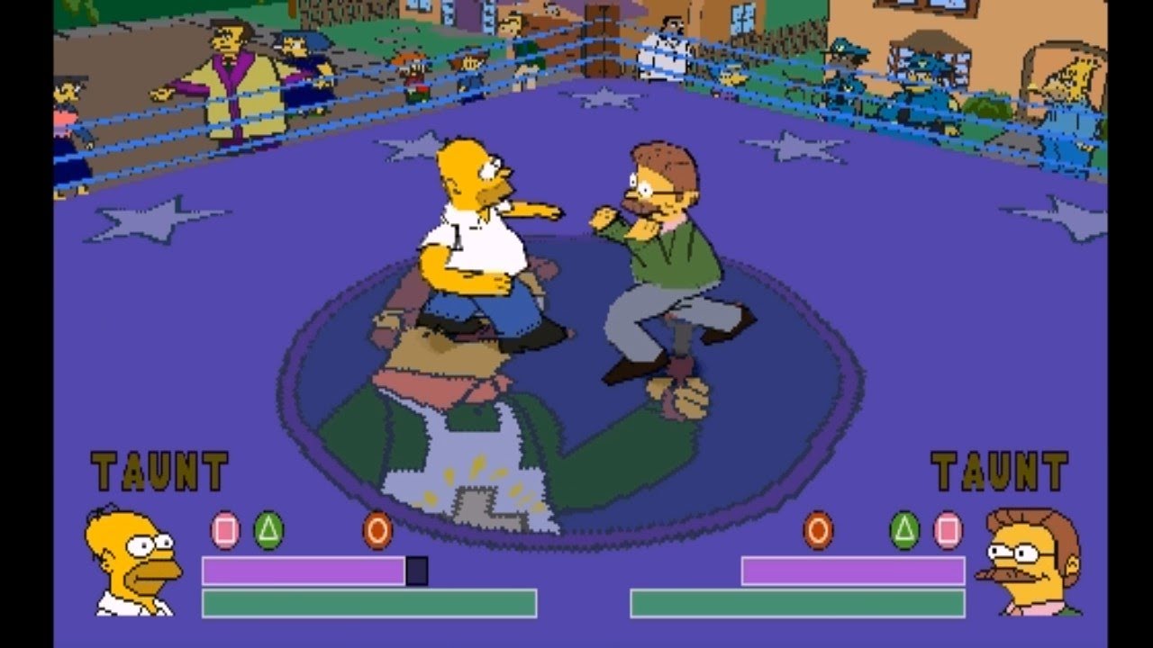 Tas Homer Vs Flanders The Simpsons Wrestling Youtube 
