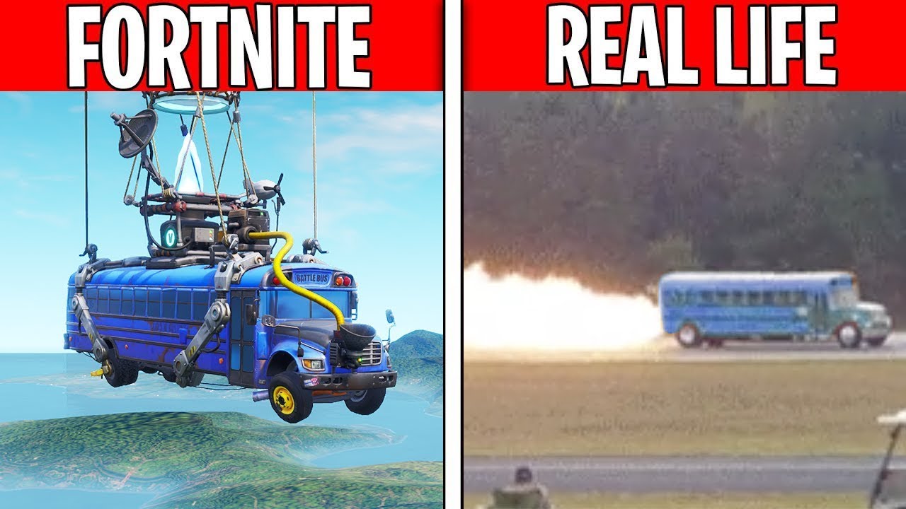 Battle Bus In Real Life Fortnite Vs Real Life Vloggest