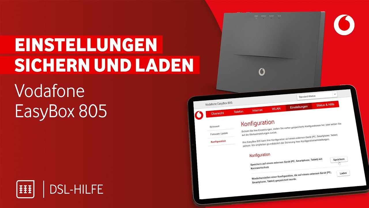 Wie Kann Ich Bei Vodafone Datenvolumen übertragen Vodafone EasyBox 805: Einstellungen speichern - YouTube