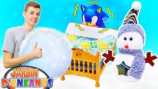 Sonic est tombé malade! 🤒 Jeux pour enfants: faisons un bonhomme de neige. Jardin d'enfants #113