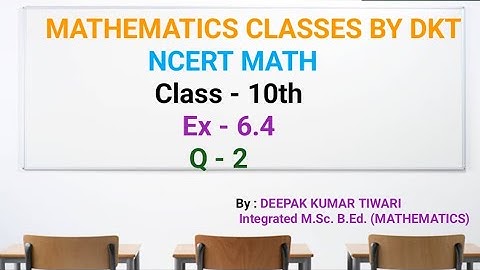 Class - 10 | Exercise-6.4 , Q-2 | Areas of similar triangles | Triangles | Geometry | NCERT | Maths