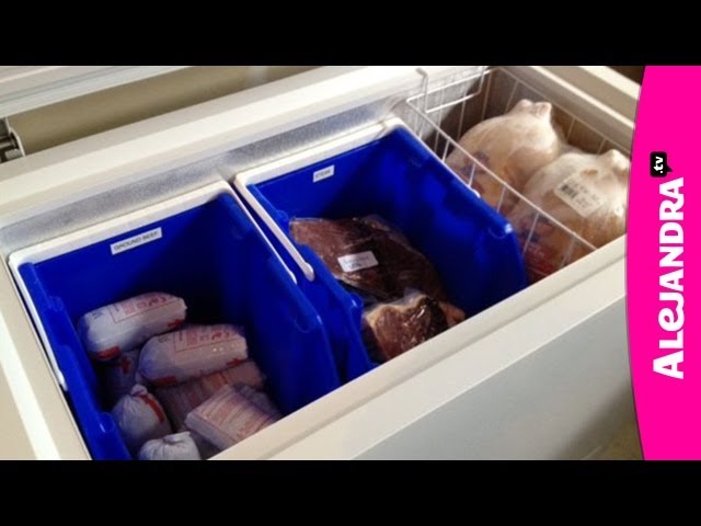 Chest Freezer Organizer - 4 Pack Freezer Organizer Bins Sort Frozen Foods  Stacka