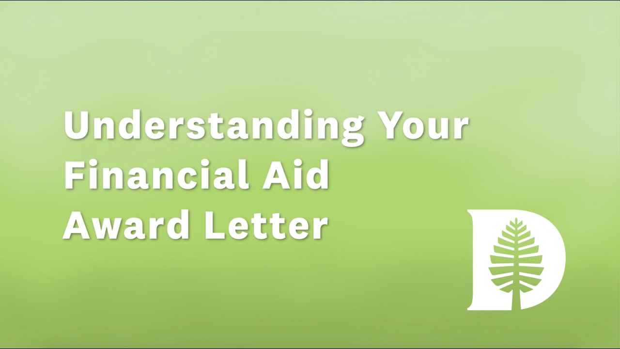 Understanding Your Financial Aid Award Letter Youtube