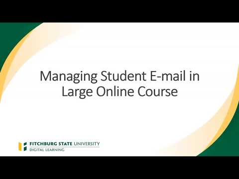 Managing Student Email in Large Online Courses