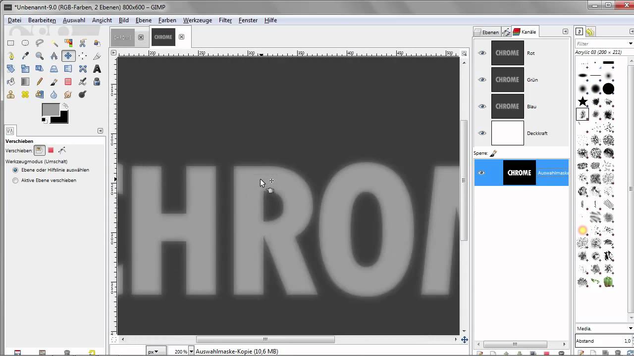Einen Chrom-Text erzeugen - GIMP 2.8 - YouTube