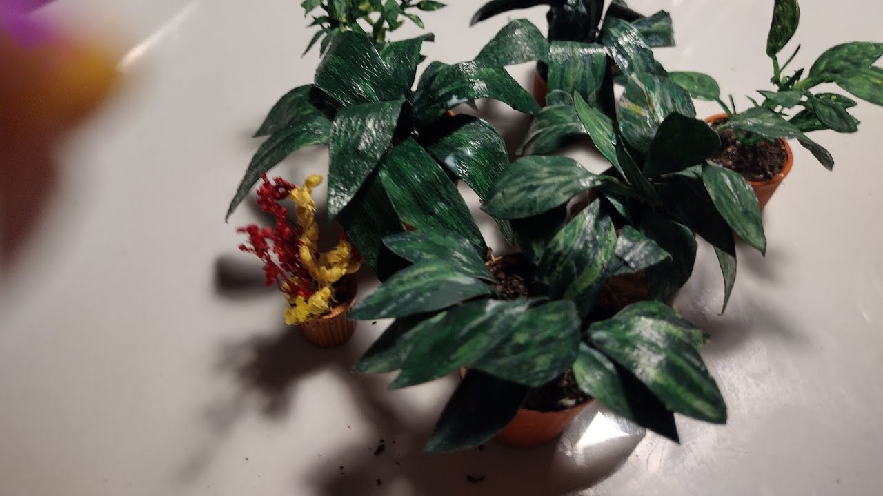 MINI DOLLHOUSE PLANTS made from TAPE-Trash to Treasure