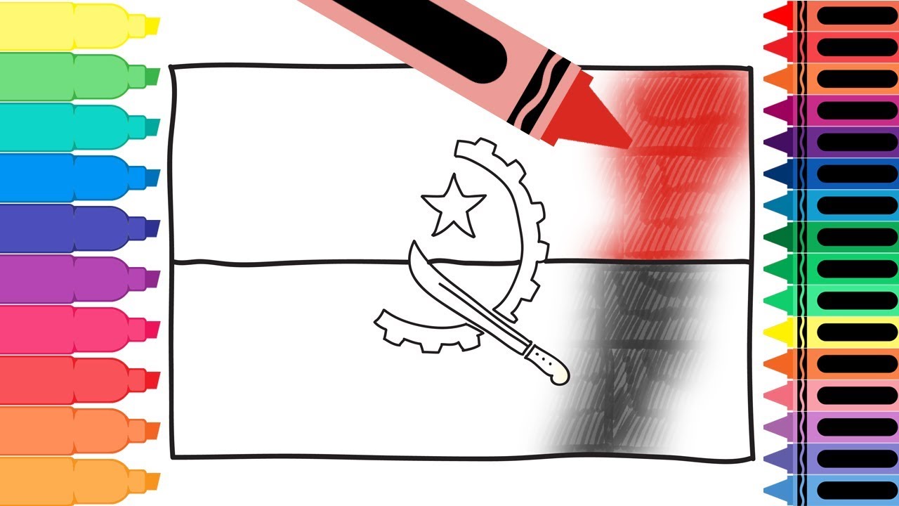 How to Draw Angola Flag Drawing the Angolan Flag Coloring How to Draw Angola Flag Drawing the Angolan Flag Coloring Pages for Kids