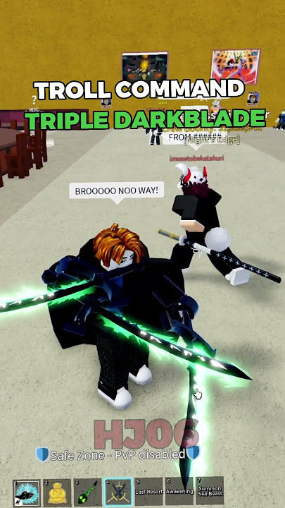 TROLL COMMAND TRIPLE DARKBLADE.... ( Blox Fruits )