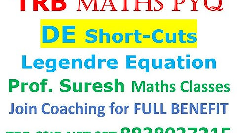 TRB Maths PYQ | DE Short-Cut - Legendre Equation