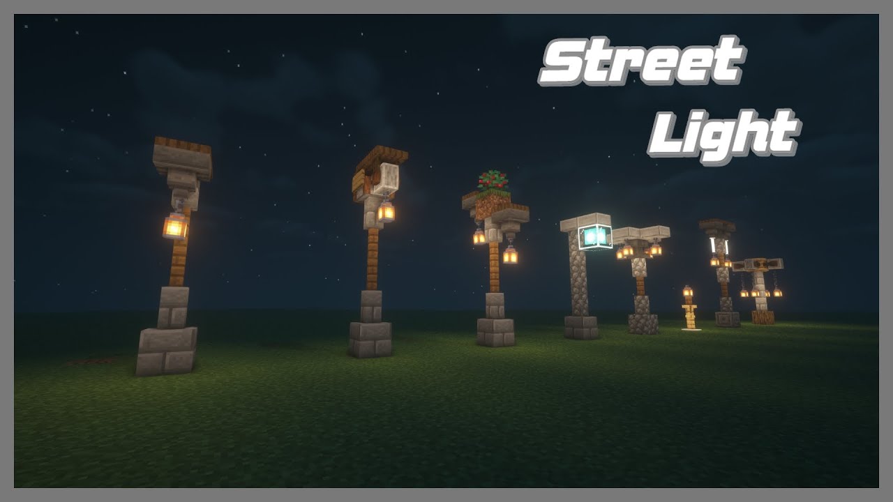 Minecraft: 8 Street Lights designs YouTube