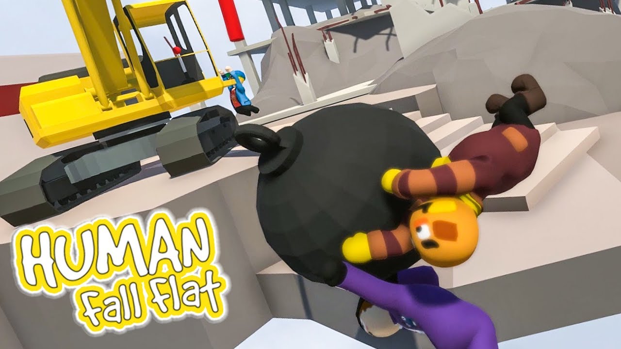 Paluten,Zombey & Maudado spielen mit einem Bagger | Human Fall Flat Paluten