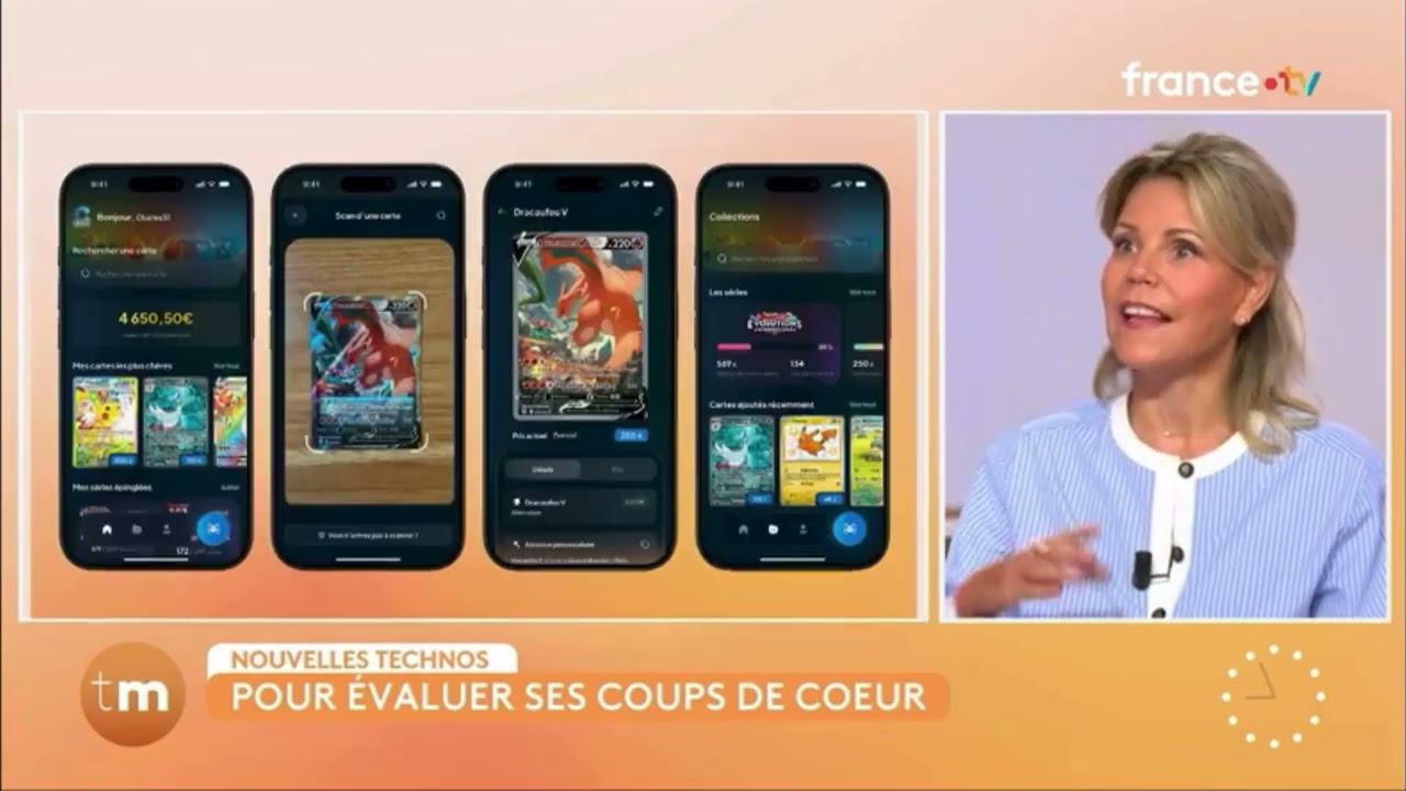 Reportage France 2 sur Cardzia, application d'estimation de cartes Pokémon