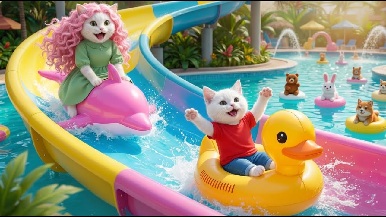 Big Dreams, Little Paws: Kitten & Mama Cat Turn Water Play Into Pure Joy 💦😻