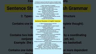 Sentence Structure in English Grammar #english #education