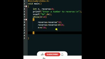 #C 10 To find Reverse of a number in C | computer programming | #c #shorts #programming #coding
