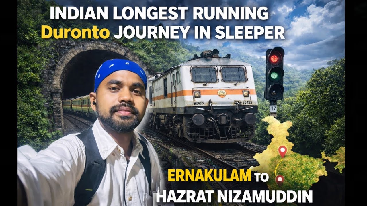 India’s Longest Running Duronto 🚆 | Real Konkan Railway | Tunnel & Mountains Journey