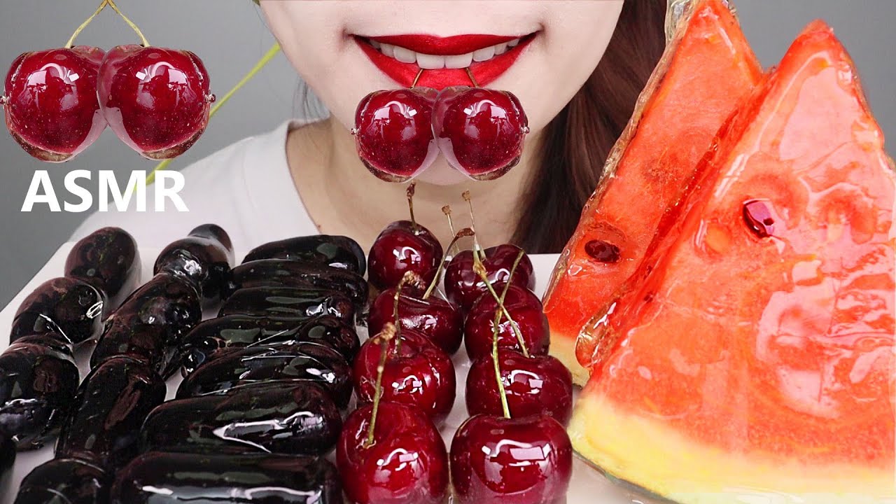 ASMR CANDIED FRUITS 'TANGHULU' 탕후루 체리, 수박, 사파이어 포도 먹방 MUKBANG EATING SOUNDS