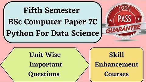Degree 5th sem computer paper 7C important questions *Python For Data Science* #bsccomputerscience