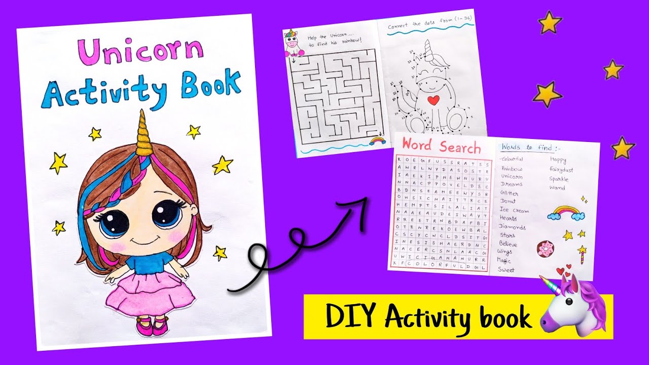 unicorn-activity-book-how-to-make-diy-activity-book-youtube