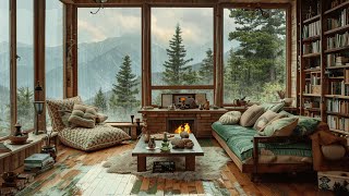 Rainy Ambience for Sleeping | Cozy Cabin with Crackling Fire for Improved Cognitive Function