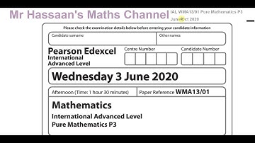 WMA13 IAL (Edexcel) P3 June/Oct 2020 Q1 Trigonometric Identities & Equations