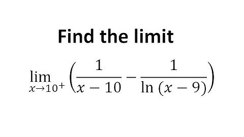 Find the limit (1/(x-10)-1/ln(x-9)) as x approaches 10^+,how to find the limit#shorts