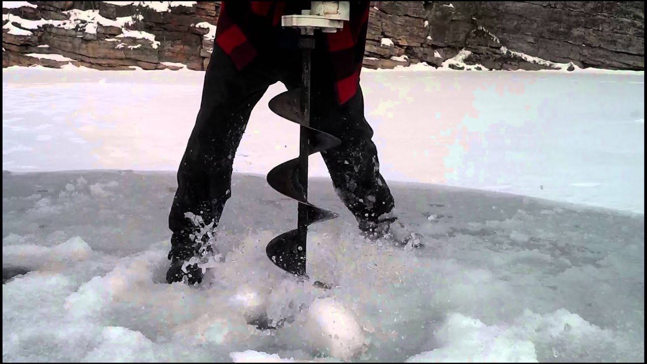 Drilling Ice Fishing Holes. YouTube