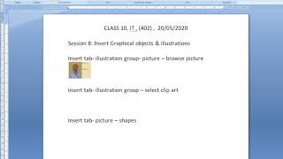 GAVPSK E-CLASSES Class X, IT(402), session 8  20052020, Inserting Graphical Objects & illustrations Details