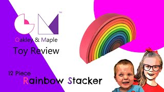 12 Piece Wooden Rainbow Stacker | Oakley & Maples Toy Review