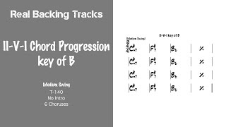 II-V-I Chord Progression - key of B - Real Jazz Backing Track - Play Along