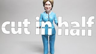 Hillary Clinton cut in half with waterjet