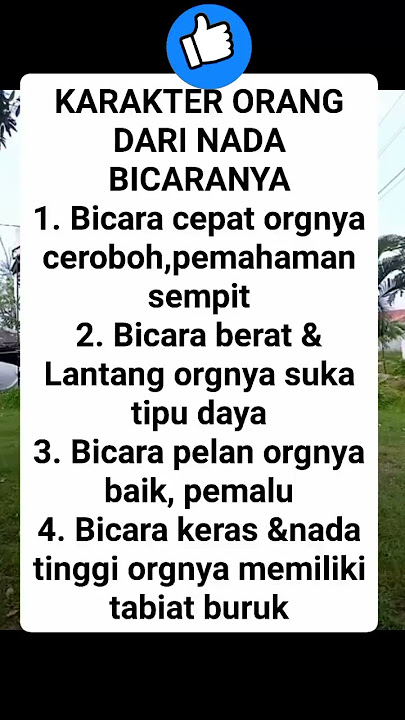 inilah kar4kter org dari nada bicaranya