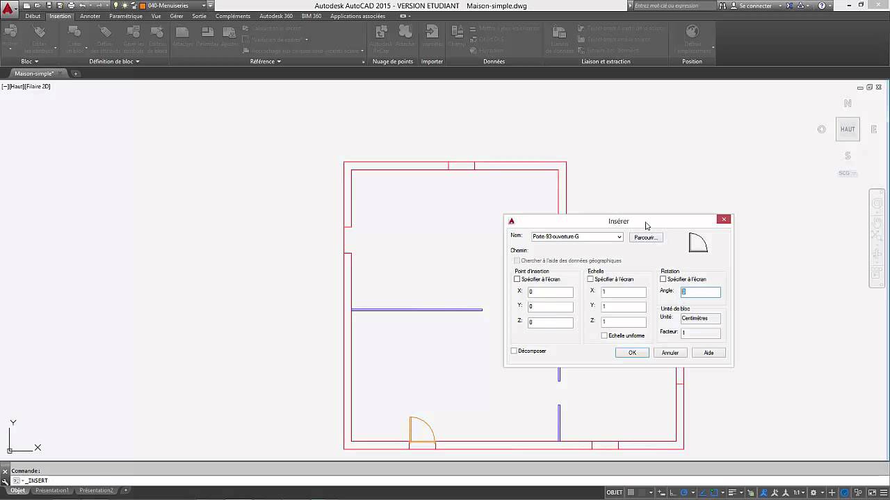 Educationstander Porte Coulissante Plan Autocad