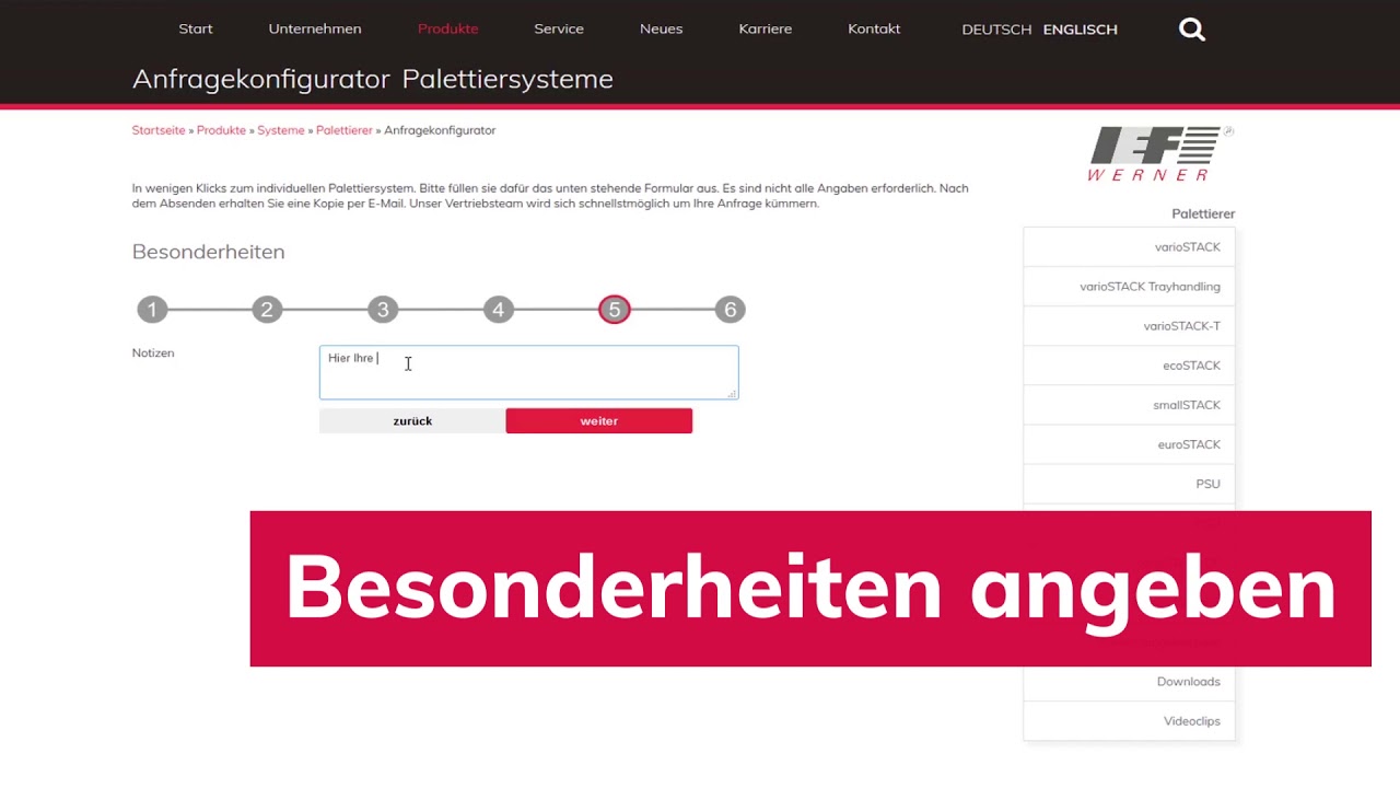 New Update In 6 Schritten zum Palettiersystem