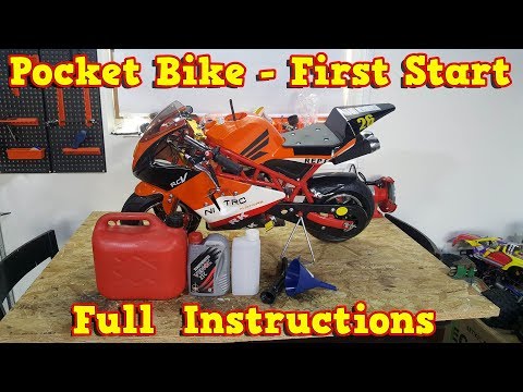 Pocket Bike 50cc - First Start Full Instructions - PS50 From Nitro Motors