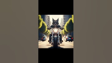 Epic AI Cat Biker: Funniest Motorbike Short Ever! 😹#shorts #ai #funnycat #funny  #aivideo