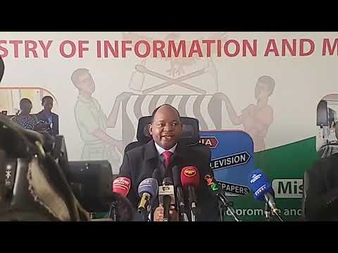 Press briefing by Minister of Information and Broadcasting Cornelius Mweetwa