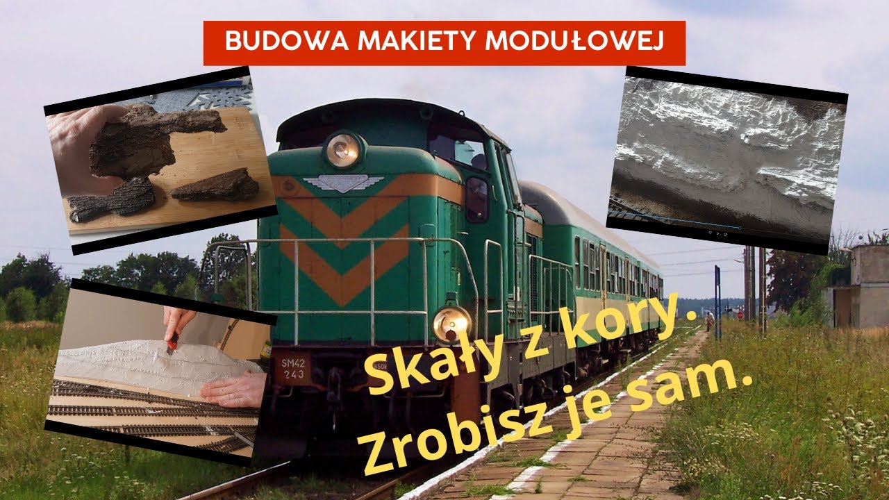 Makieta kolejowa H0. Skały z kory.