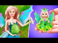 Barbie Dragon and Her Baby / 10 Miniature Barbie Doll DIYs