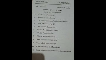 b.sc Computer science artificial intelligence question paper Madras University 👍🙌