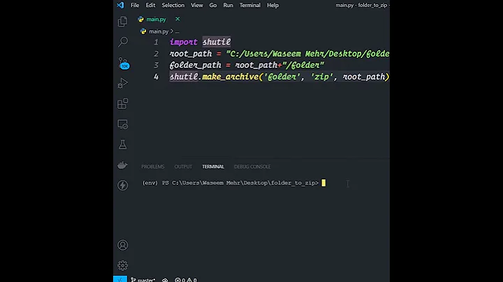 Convert Folder To Zip Using Python #shorts #short