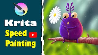Speed Painting a Cute Wild Bug | Digital Drawing Tutorial on Krita | Draw With Pallab